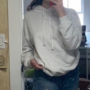 white sweatshirt